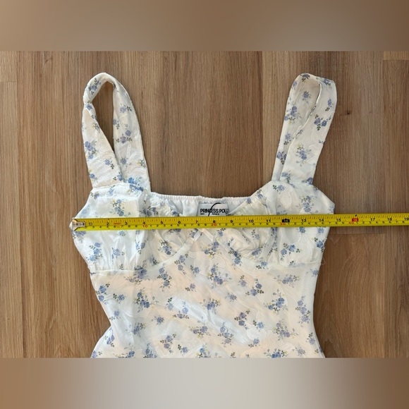NWT New Princess Polly Tullock Mini Sheer Dress Blue White Floral Women Size 4 - Picture 14 of 14